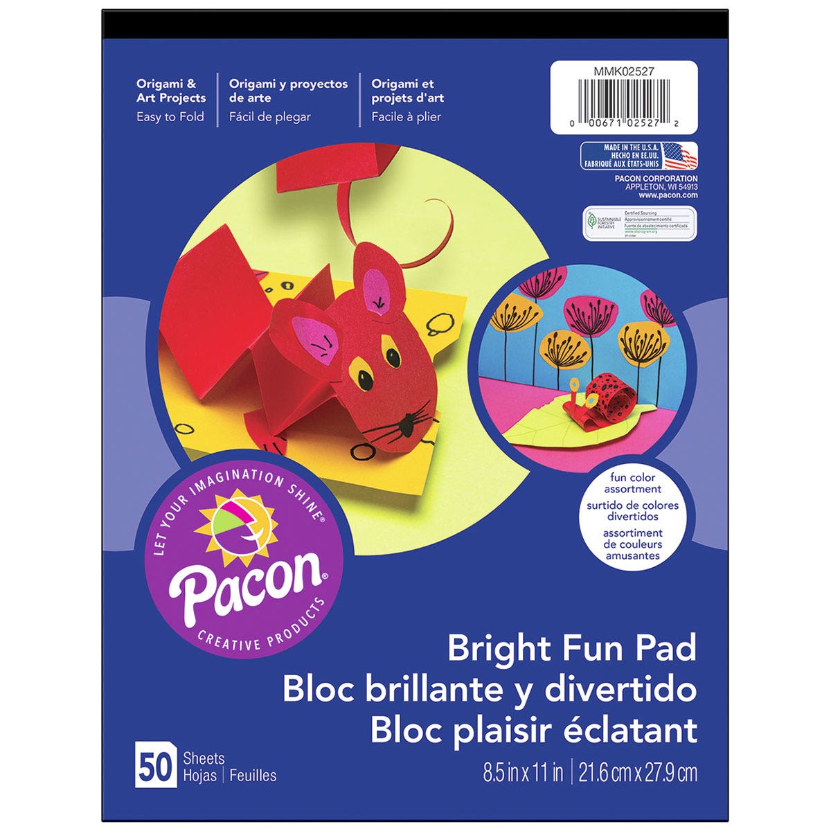 9740970-Pacon® Bright Fun Pad - 8-1/2 in. x 11 in. - 50 Sheets
