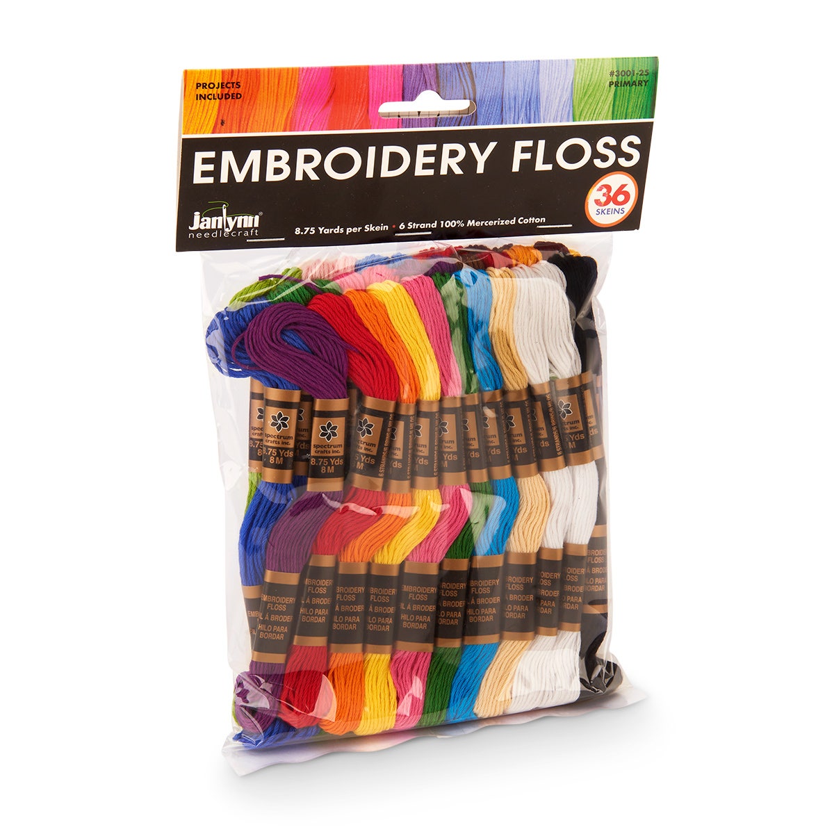 9719844-Embroidery Floss Assortment - Primary