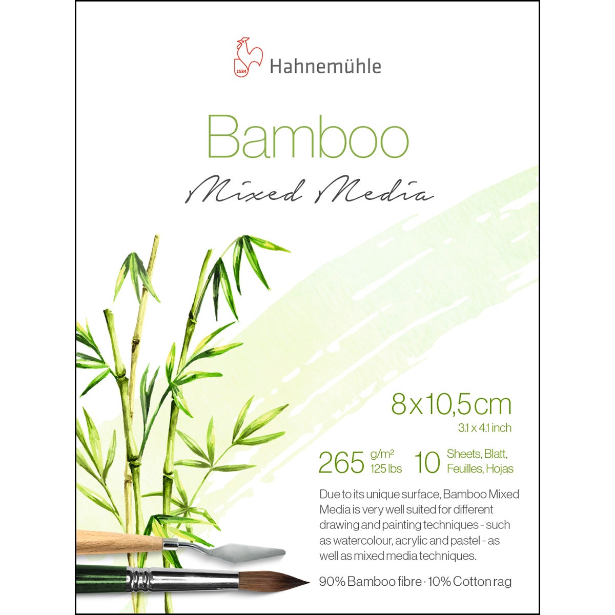 NE20454-Hahnemühle Bamboo Mixed Media Paper - 3.15 in. x 4.13 in. - 10 Sheets