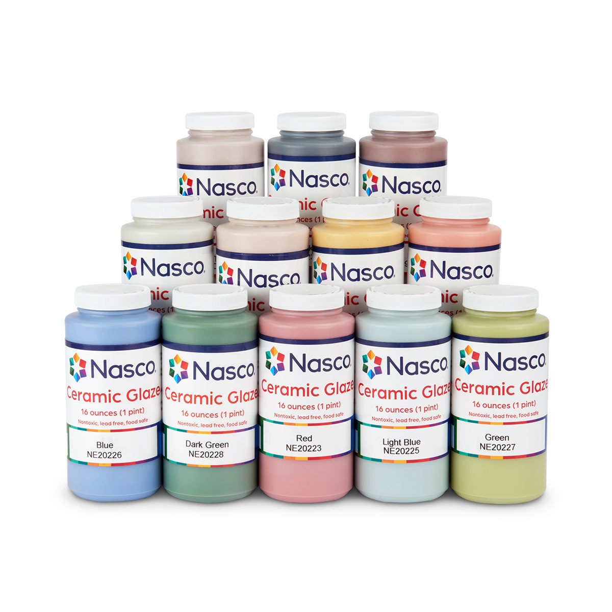 NE20283-Nasco Ceramic Glaze - Set of 12