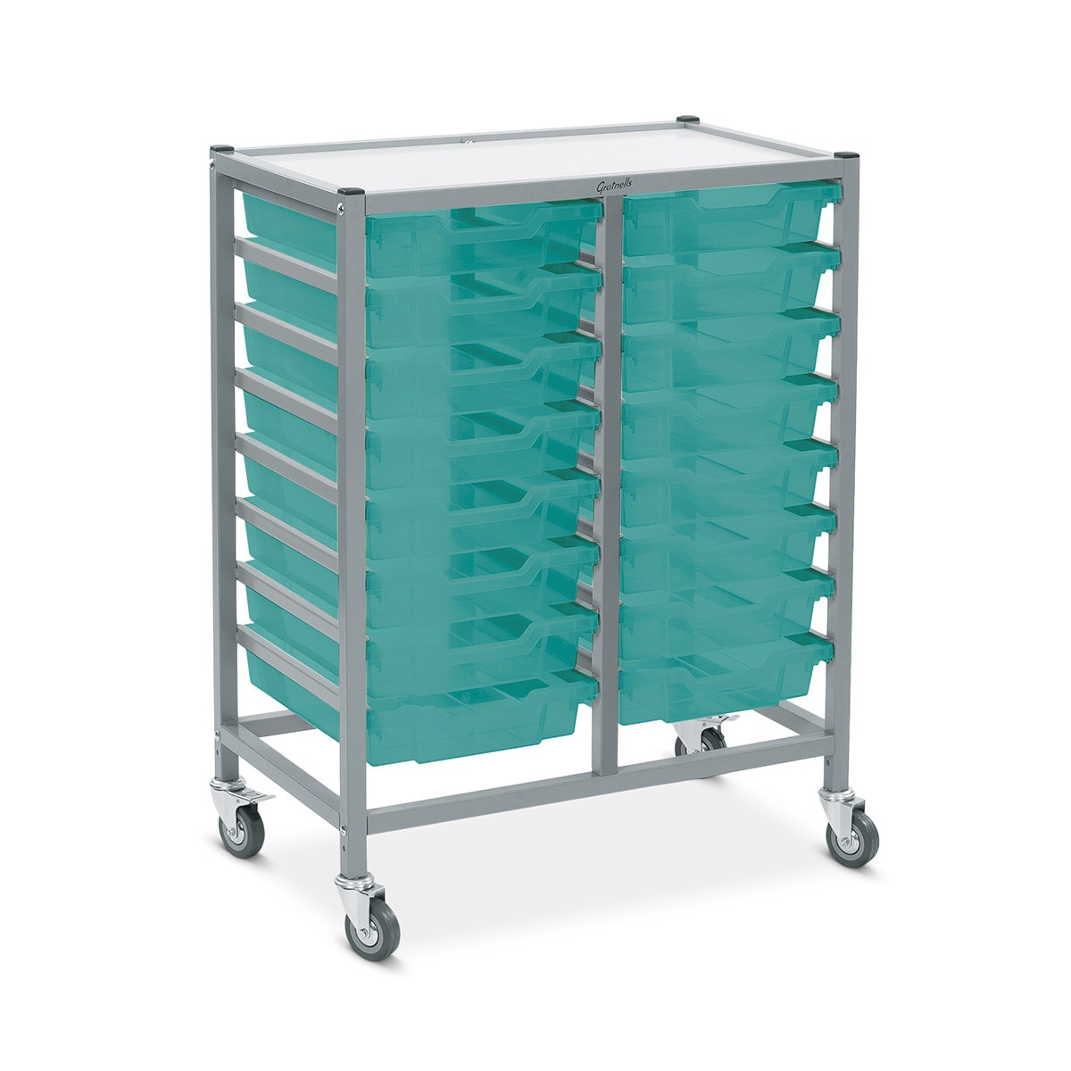 NE40201-Antimicrobial Dynamis Double Mobile Cart