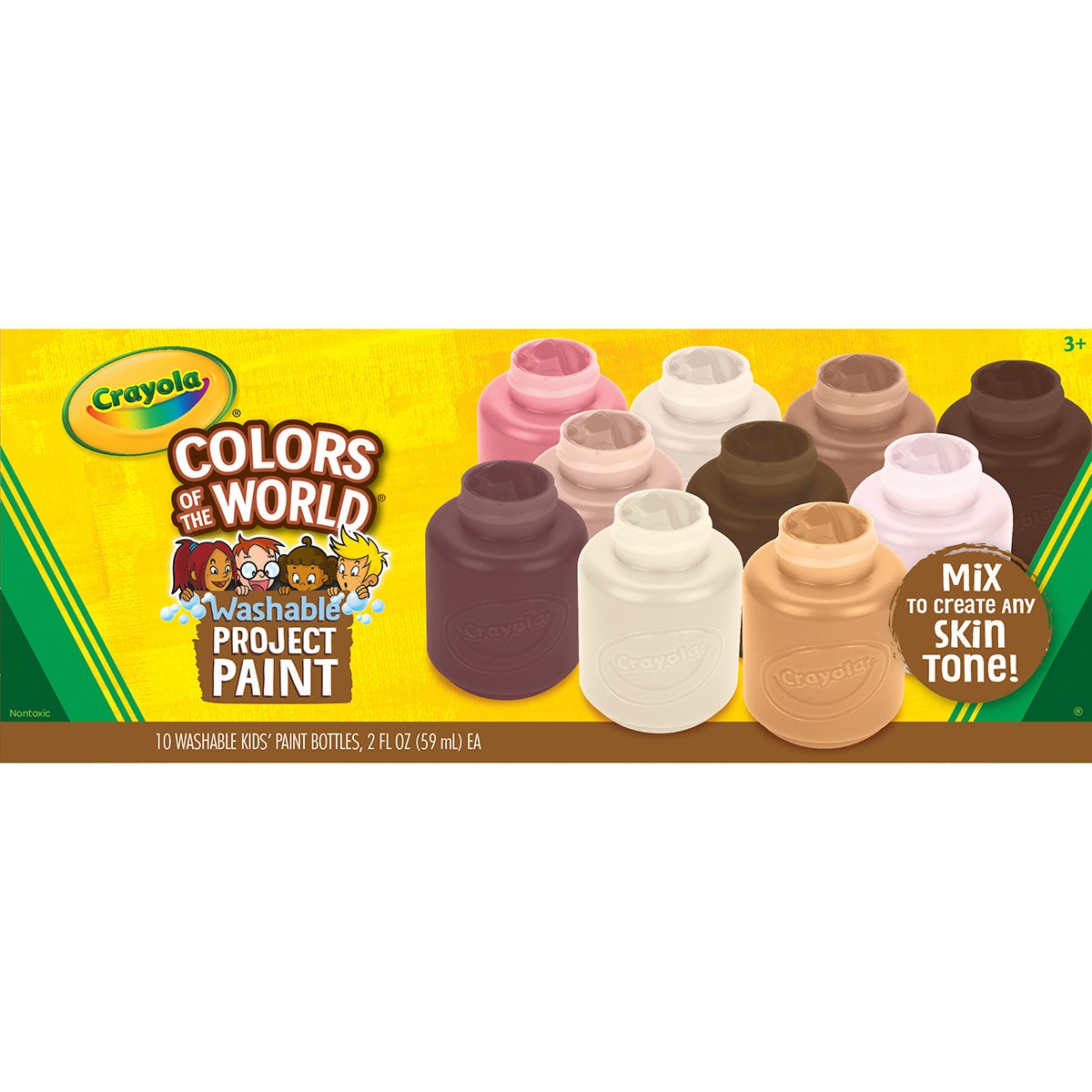 NE20245-Crayola® Colors of the World Washable Paint  Set of 10