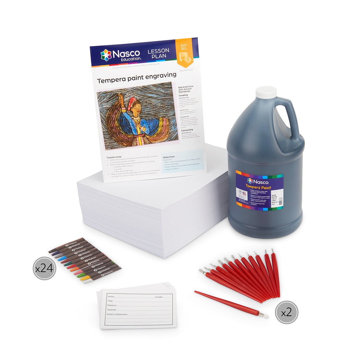 NE20208-Engraving with Tempera Paint Lesson Plan Classroom Kit
