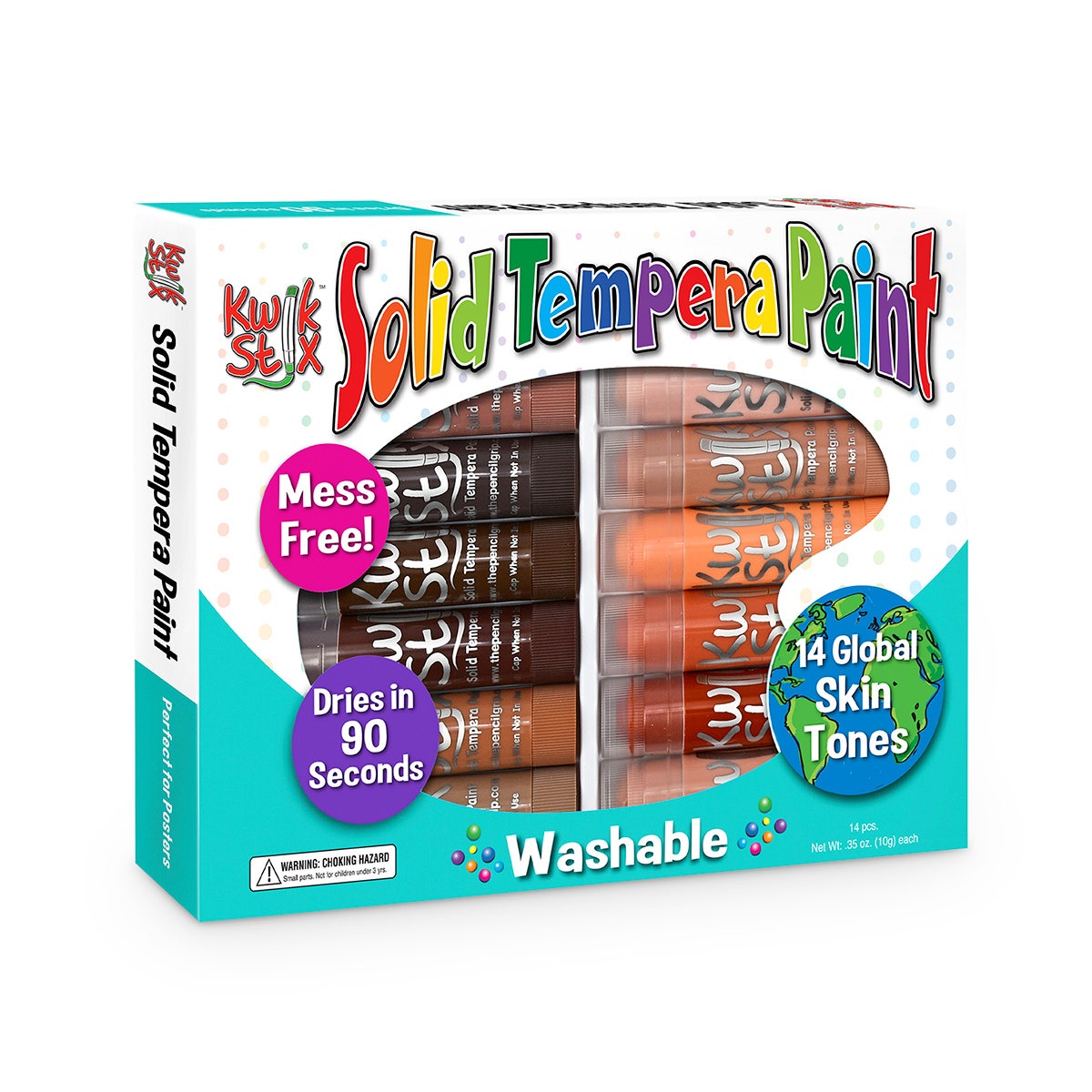 NE20316-Kwik Stix™ Solid Tempera Paint - Global Skin Tones Set