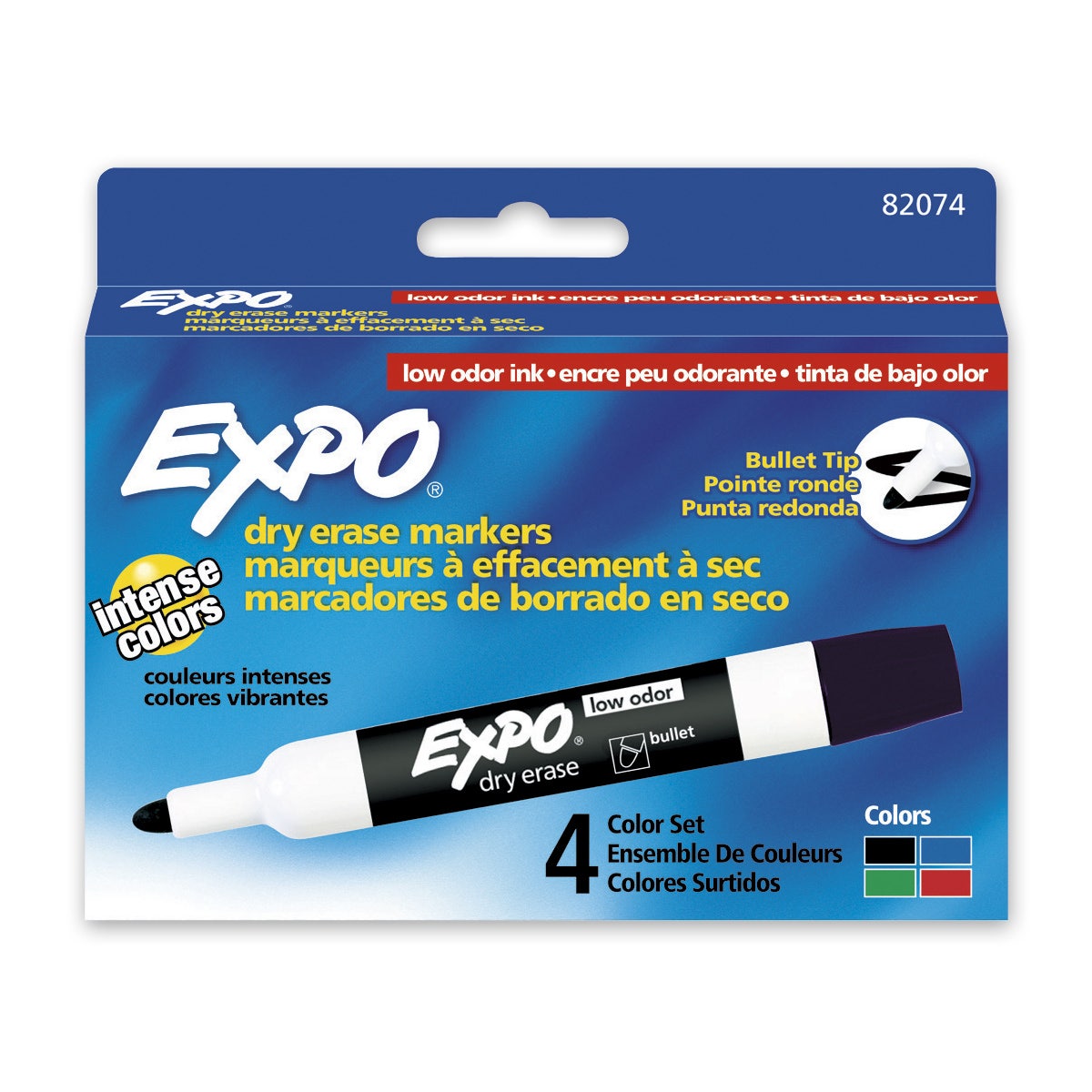 X00006100285-EXPO Low-Odor Dry-Erase Markers Set of 4 Basic Colors