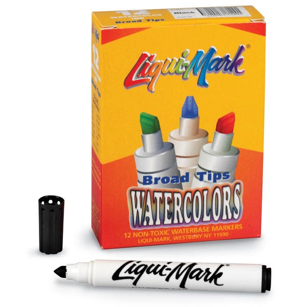 6100303(A)-Liqui-Mark® Watercolors Broad Tip Marker - Black