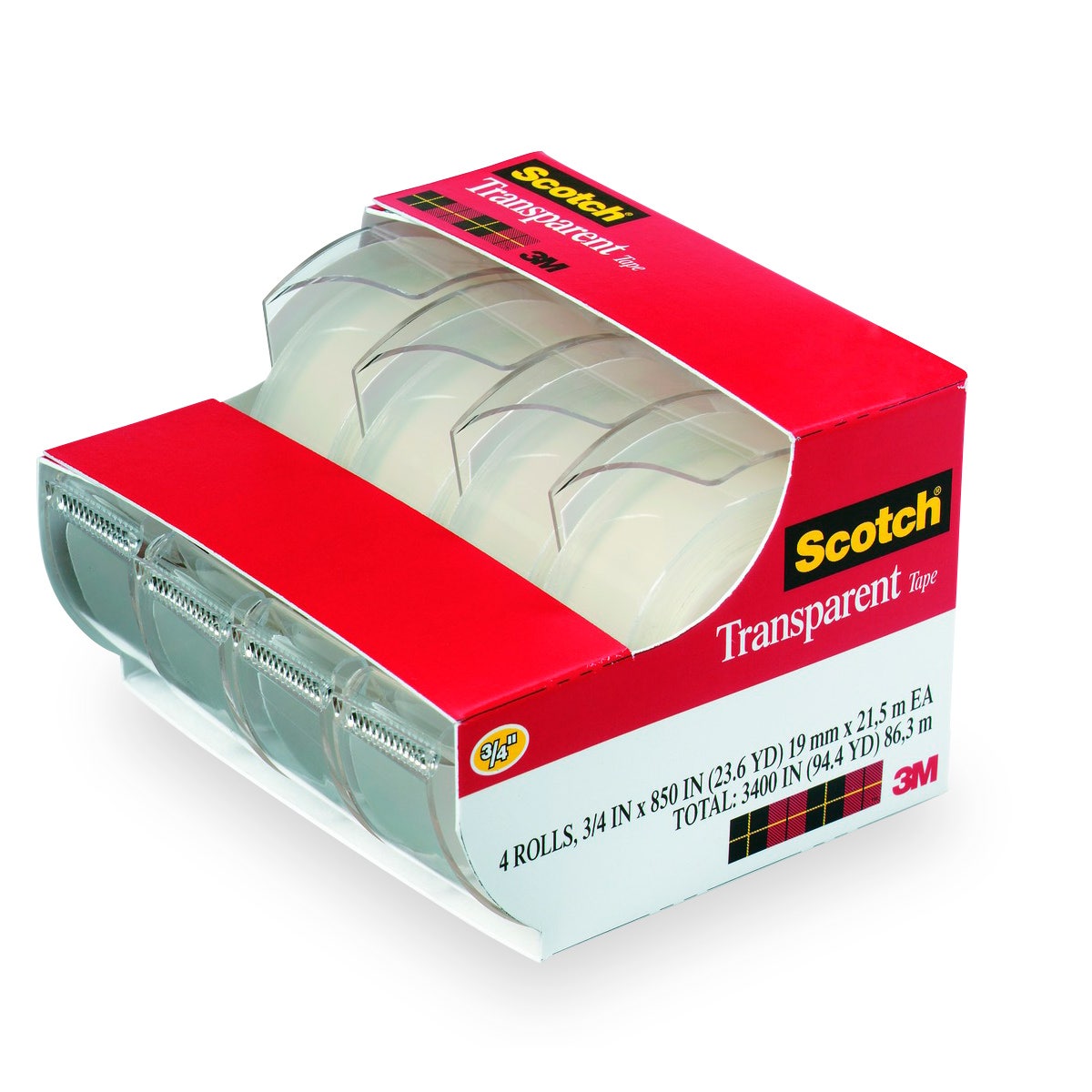 BE01148-Scotch® Transparent Tape - 3/4 in. x 850 in. Roll