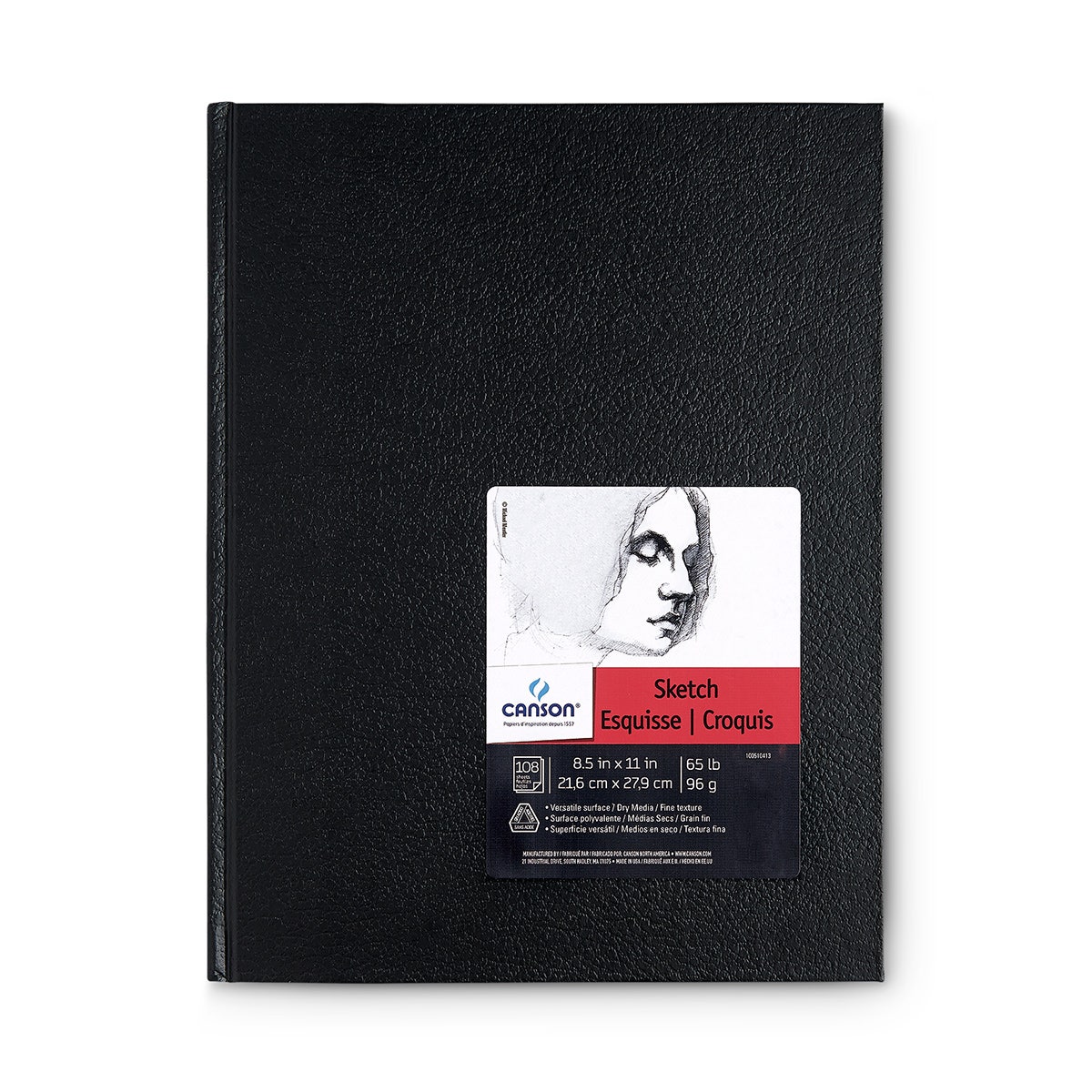 7100190-Canson® Basic Bound Sketchbook - 108 Sheets - 8-1/2 in. x 11 in. - 65 lb.