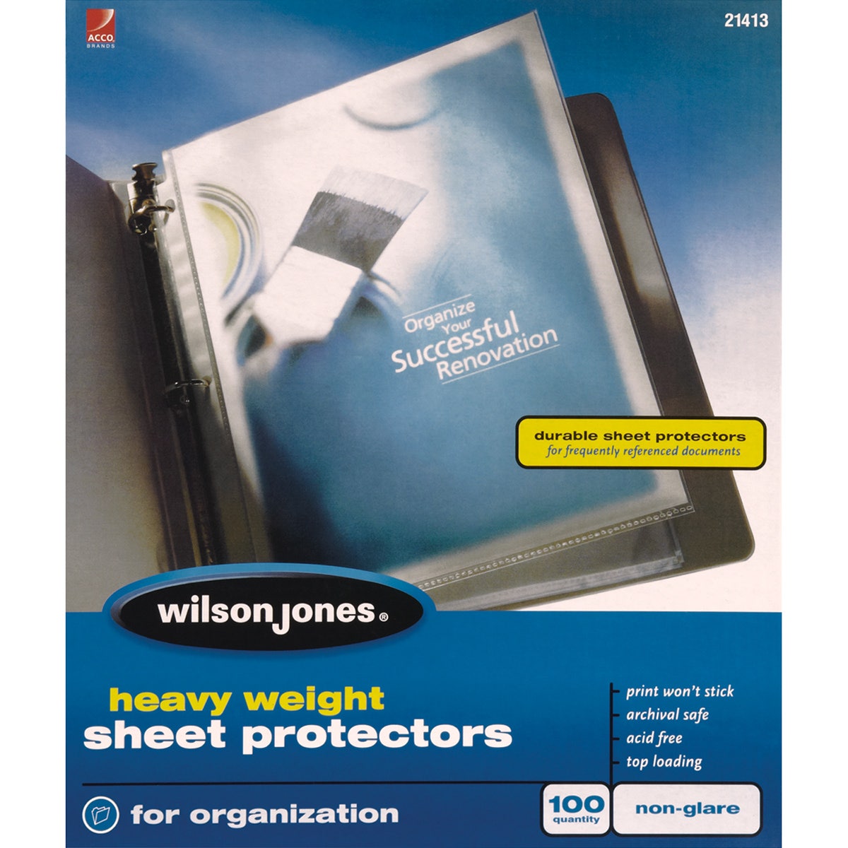 BE01301-Heavyweight Sheet Protectors - Top-Loading - Non-Glare - 3.3 mil Thick - Box of 100