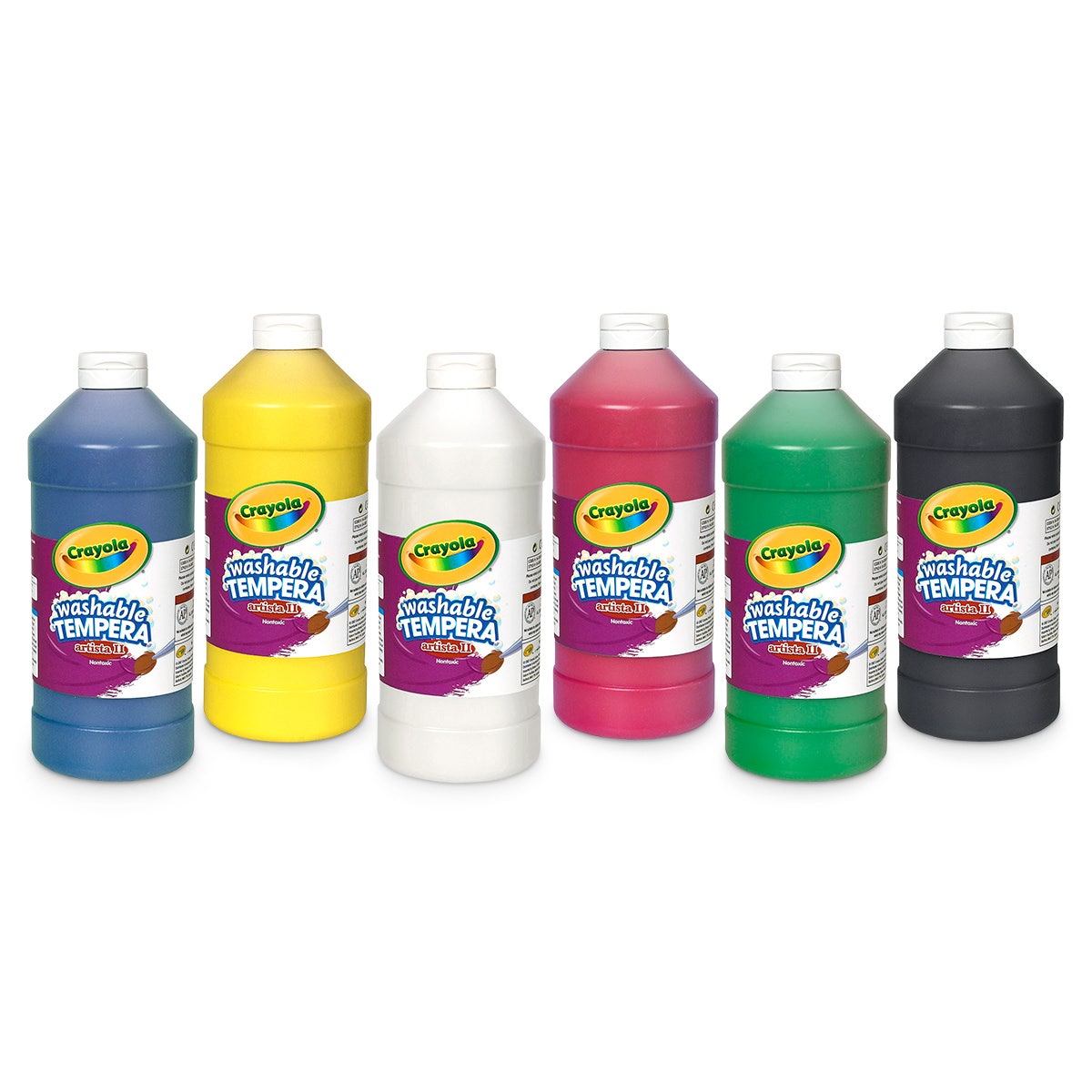 9716501-Crayola® Artista II® Washable Tempera Paint - Set of 6 Quarts
