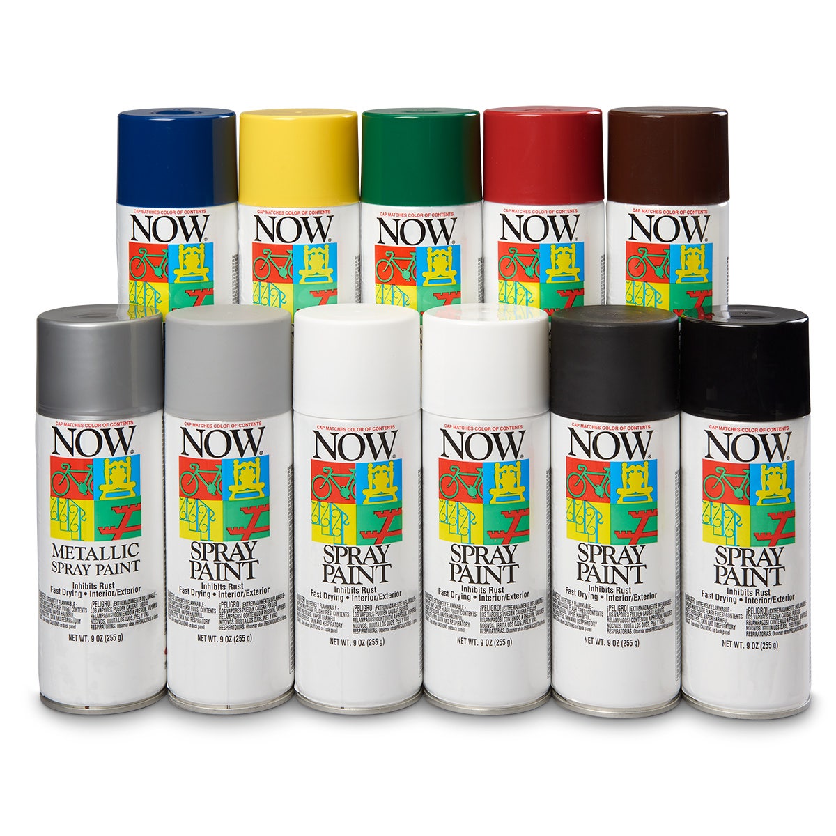 9729280-Krylon® Now® Spray Enamel Paint - 9 oz - Set of 11