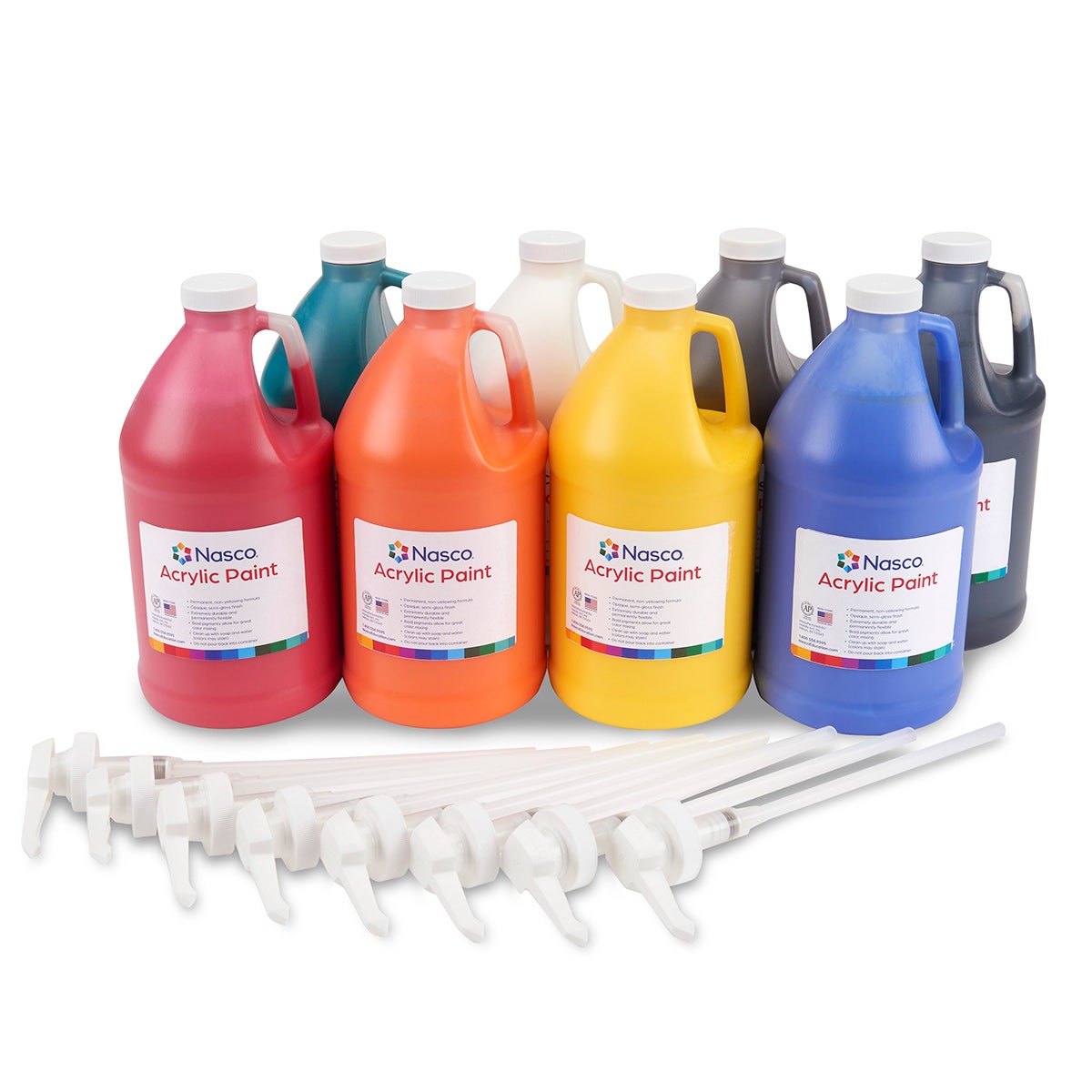 X00009100149-Nasco Acrylic Paint 1/2-Gallon Set
