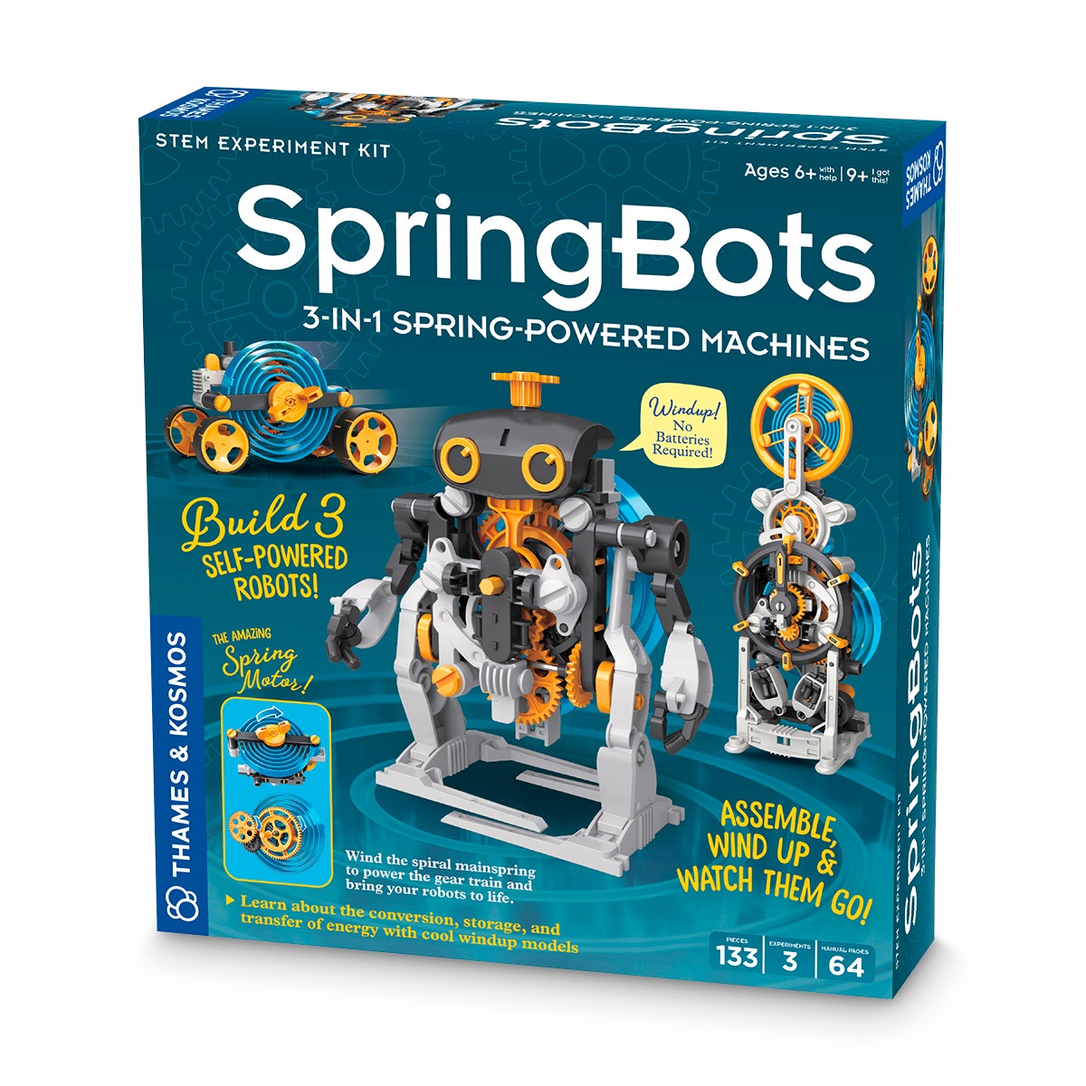 NE30400-Thames & Kosmos® SpringBots: 3-in-1 Spring-Powered Machines