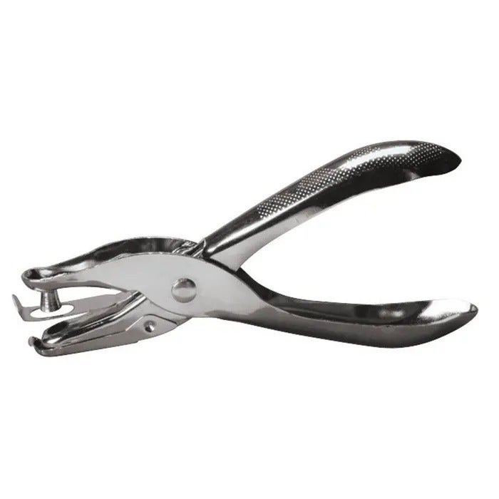 9701185-School Smart 1-Hole Paper Punch, 10 Sheet Capacity, 1/4 Inch, Nickel Plated