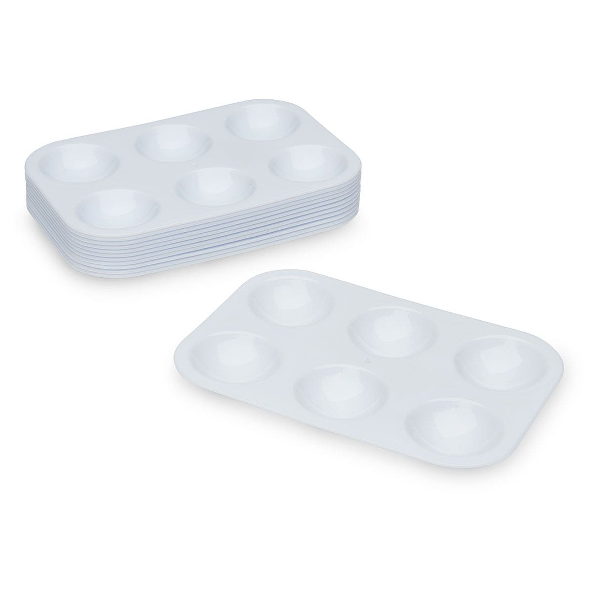 9702822-6-Well Plastic Paint Trays - Pkg. of 12