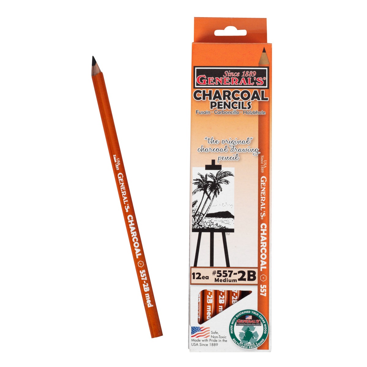 X00009702857-General's Charcoal Pencils - Pkg. of 12
