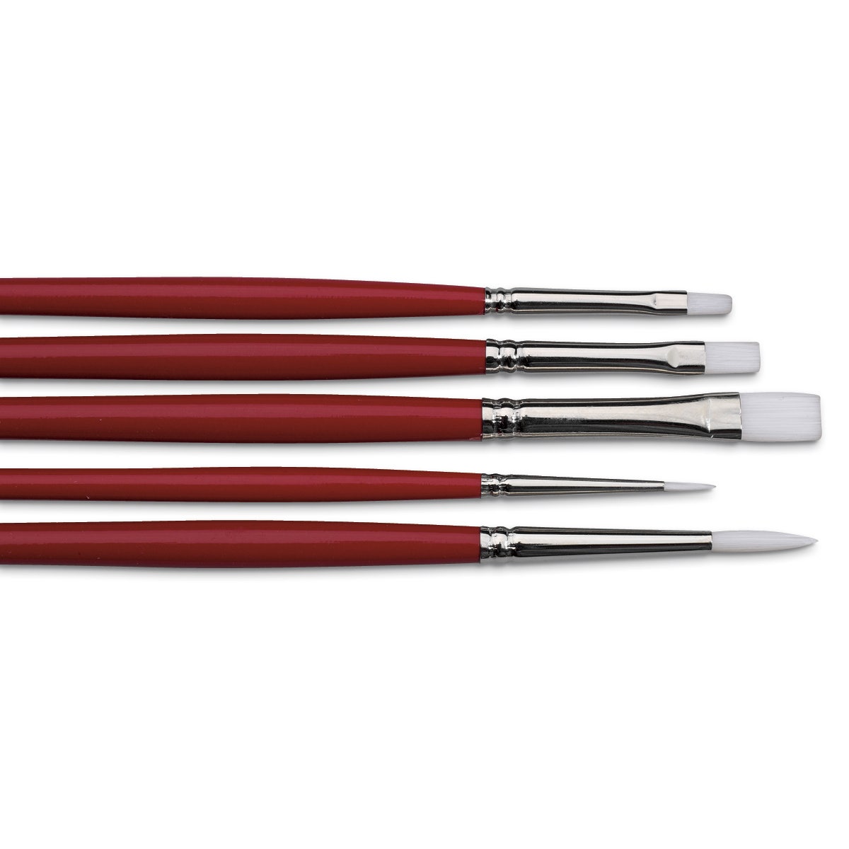 9704001-Nasco White Nylon Paint Brushes - Set of 5