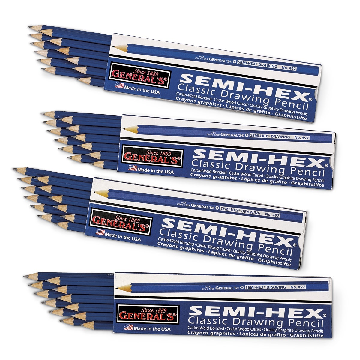9704208-General’s® Semi-Hex® Graphite Pencil Sketch Pack - Set of 48