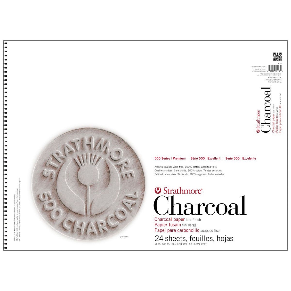 9705106-Strathmore® 500 Series Charcoal Pad - White