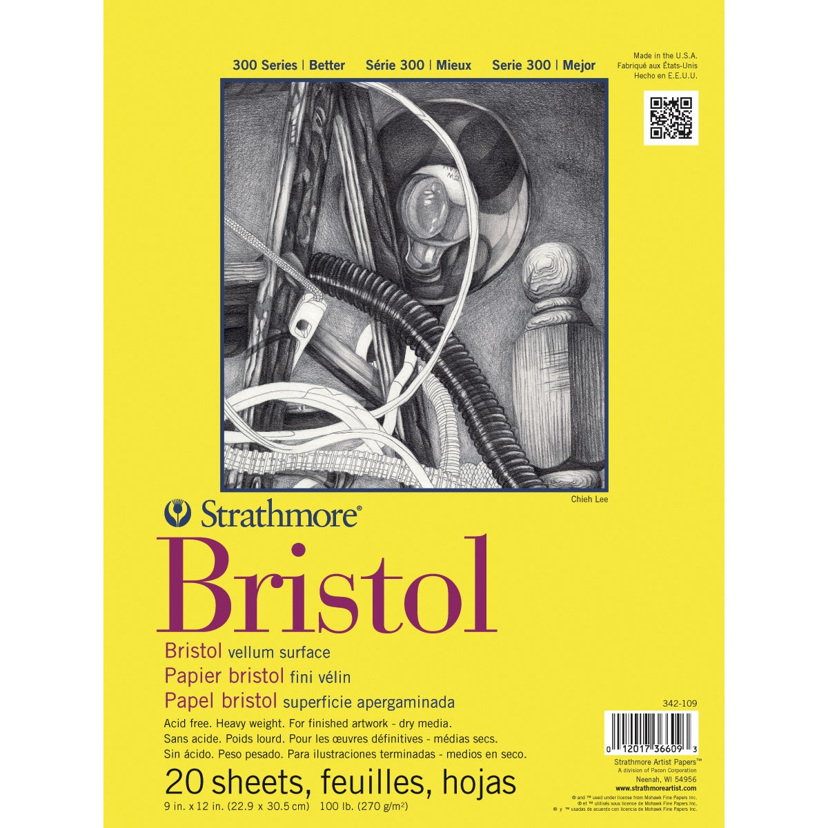 X00009705138-Strathmore&reg; 300 Bristol Board Vellum Pads
