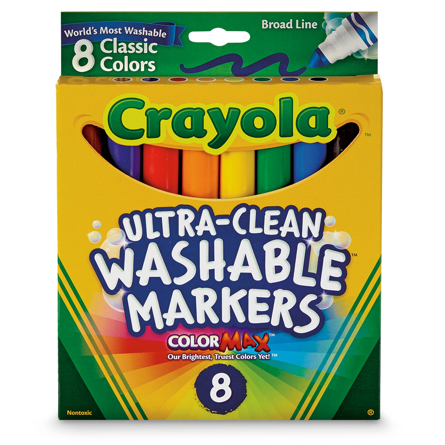 9705676-Crayola® Ultra-Clean Washable® Classic Color Markers - Set of 8 - Conical-Tip Set #7808