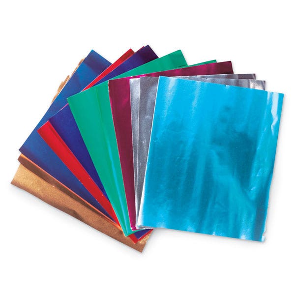 9705773-Metallic Foil Paper - Pkg. of 20 - 8-1/2 in. x 10 in.