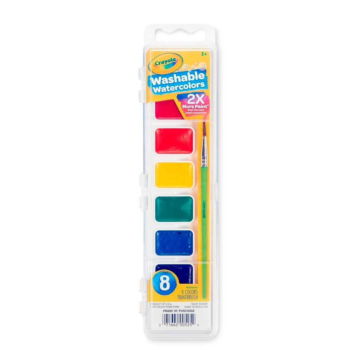 X00009705854-Crayola® Washable Oval Pan Watercolor Set