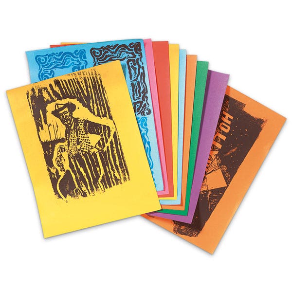 9707441-Subi® Block Printing Paper - 9 in. x 12 in. Assorted Colors - Pkg. of 40