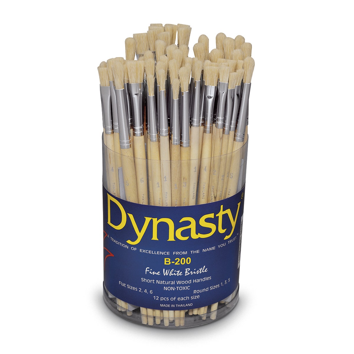 9708328-B-200 Dynasty® Fine White Bristle Assortment - 72 Brushes