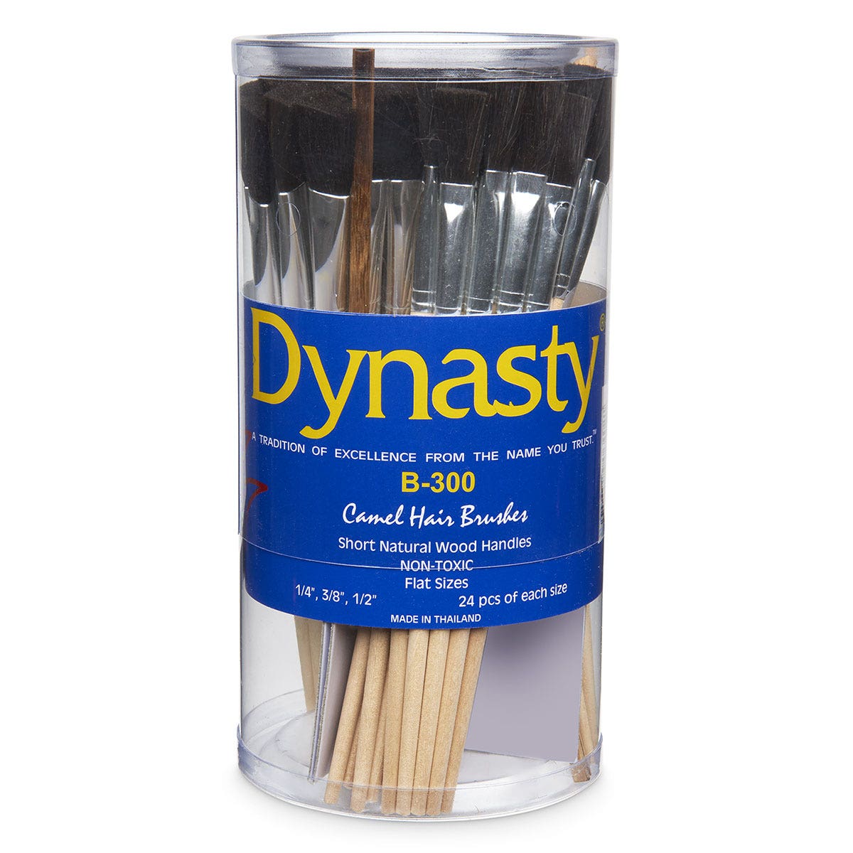 9708329-B-300 Dynasty® Camel Hair Flat Assortment - 72 Brushes