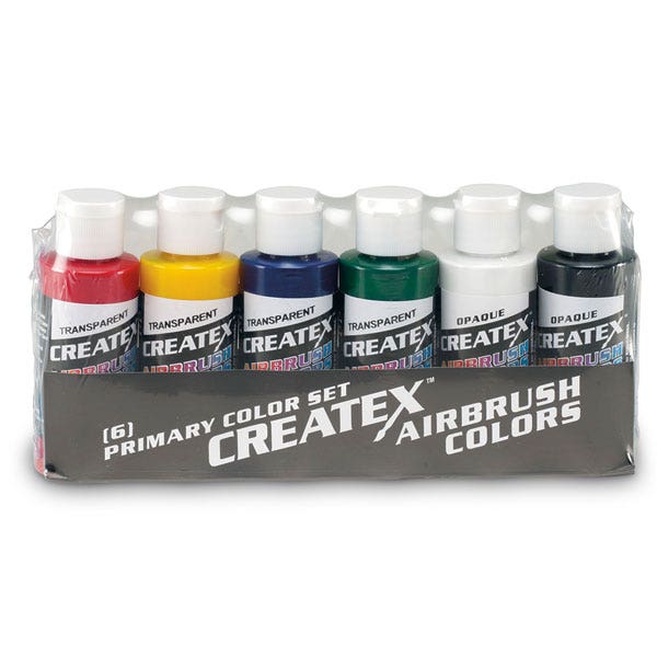 9708484-Createx™ Airbrush Colors - Primary Set of 6 - 2-oz. Bottles