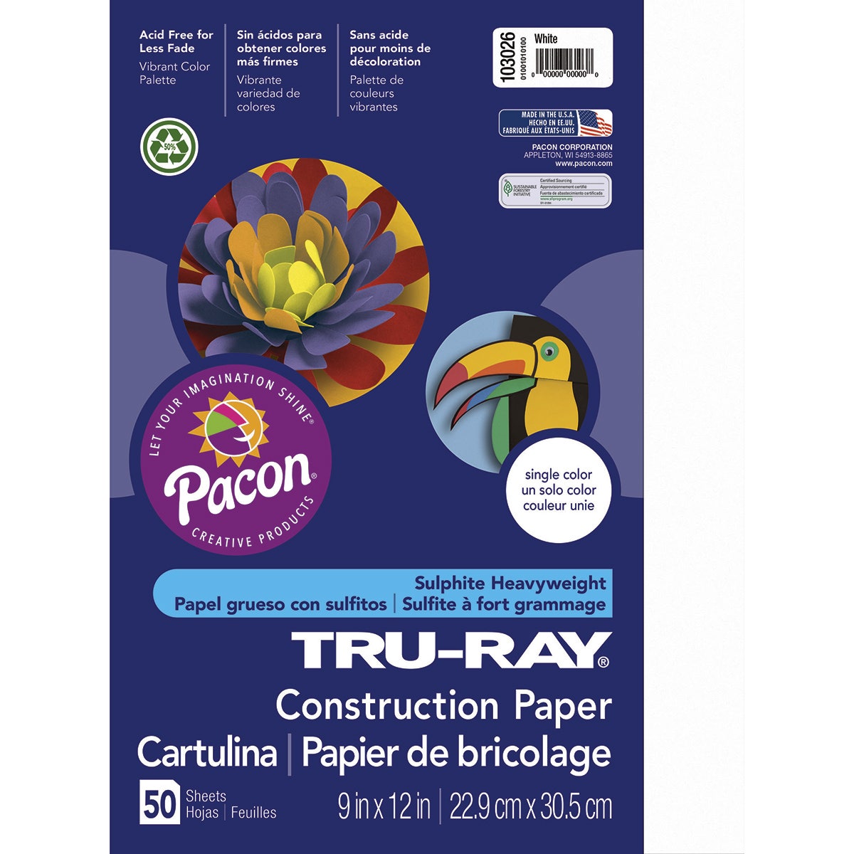 X00009708565-A-Pacon® Tru-Ray® Fade-Resistant Construction Paper - 9 in. x 12 in.