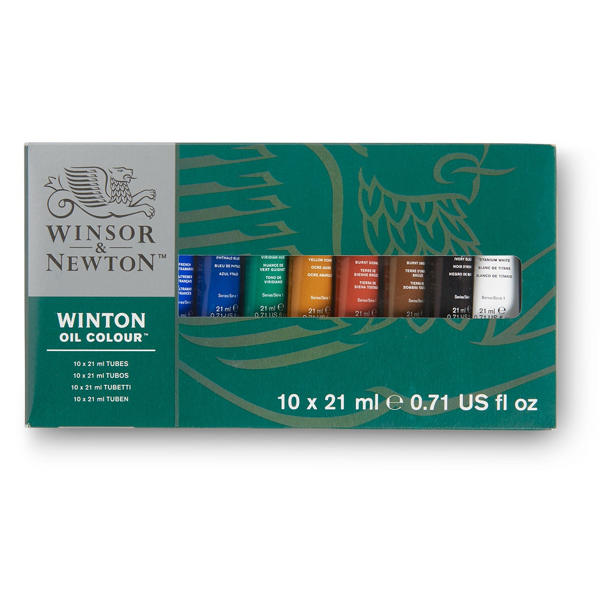 9710596-Winsor & Newton Winton Oil Paint - Set of 10 - 21 ml (0.7 oz.) Tubes