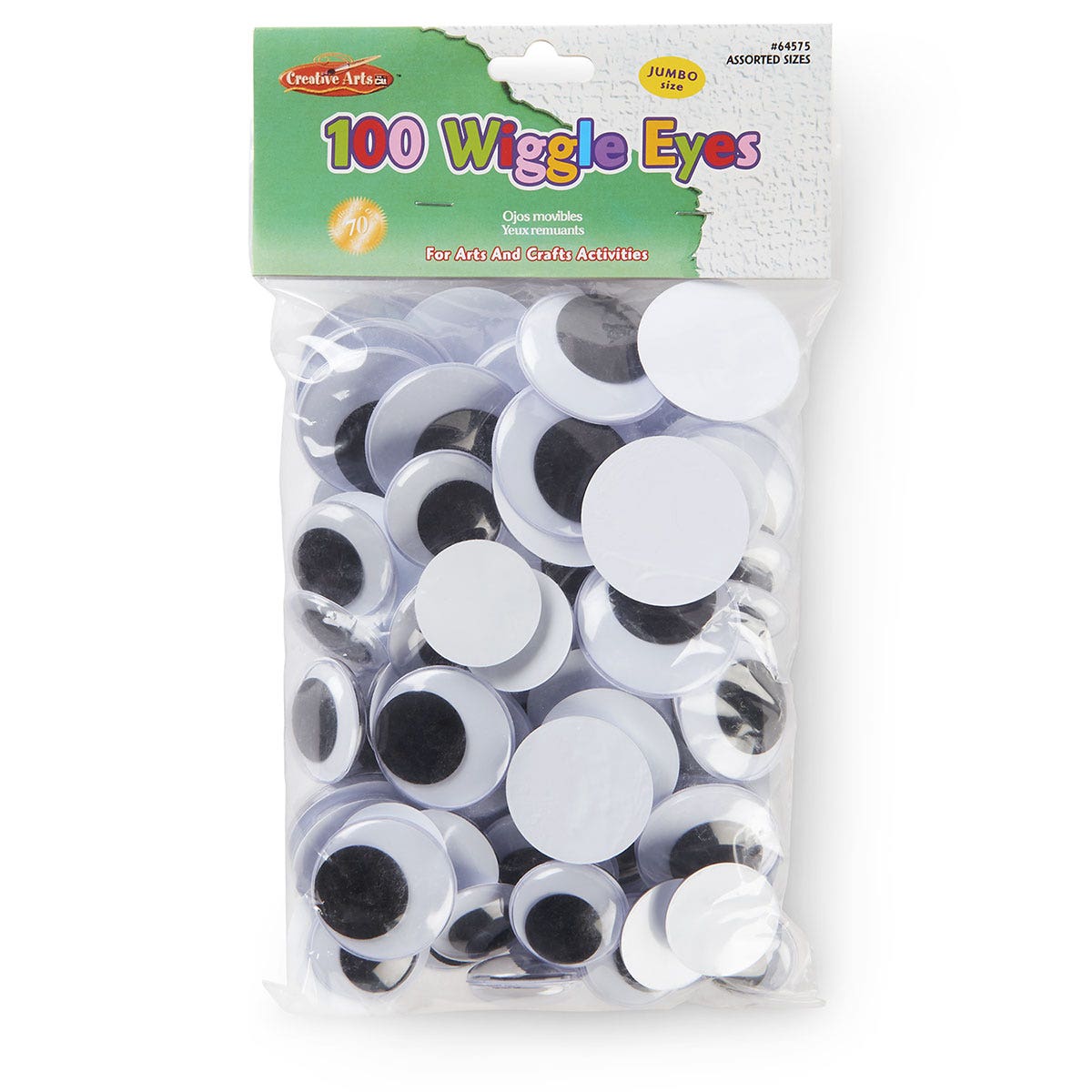 9710600-Paste-On Jumbo Wiggly Eye Assortment - Pkg. of 100