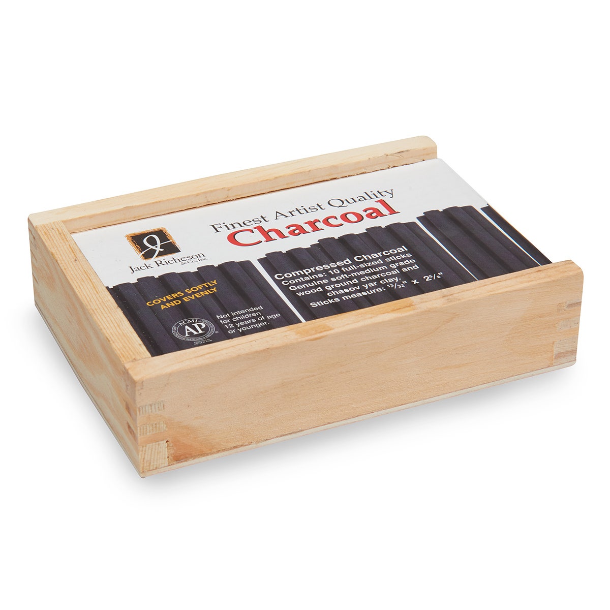 9711247-Jack Richeson® Pressed Charcoal - Box of 10
