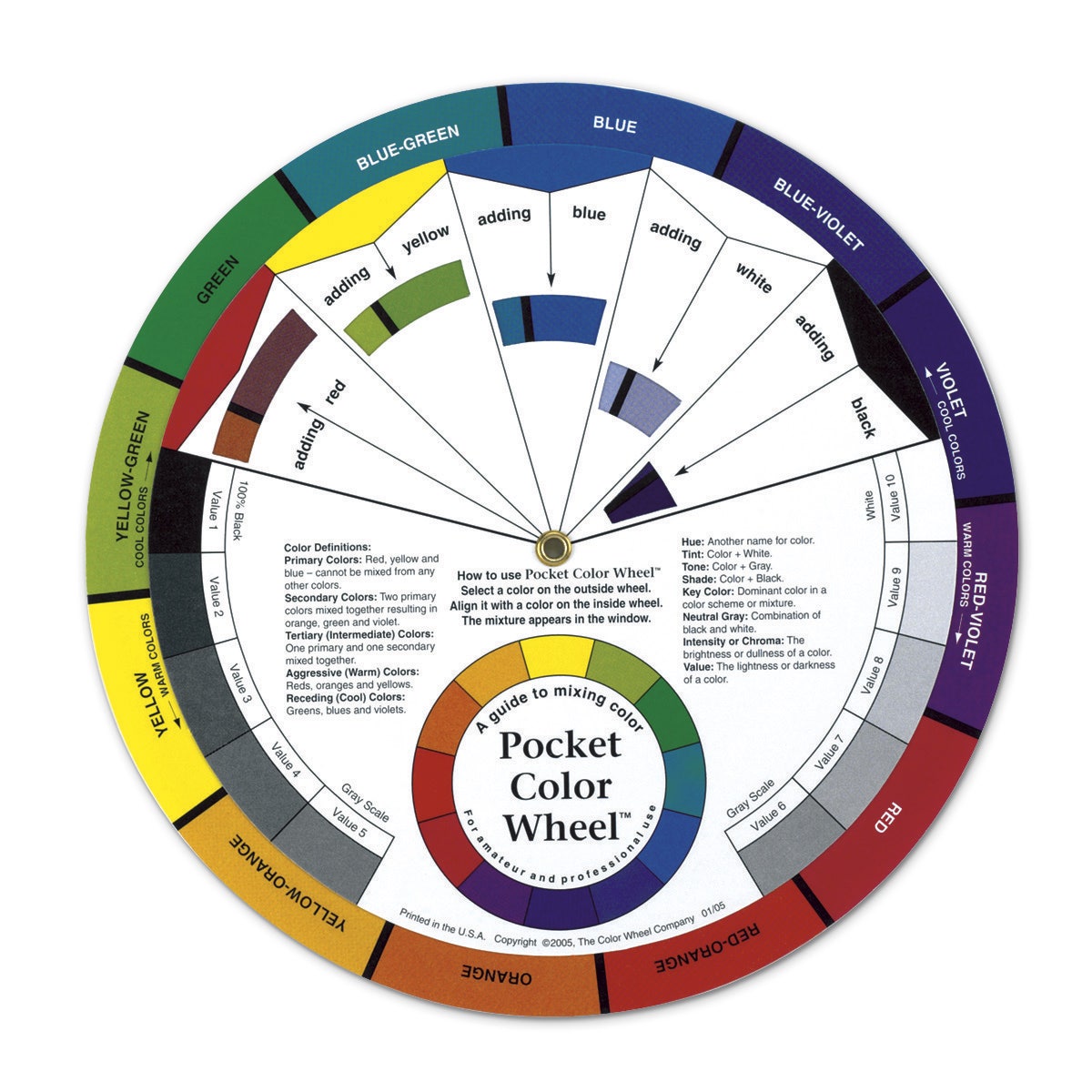 9711868-Pocket Color Wheel™ with Gray Scale - 5-1/8 in. dia. - Pkg. of 12