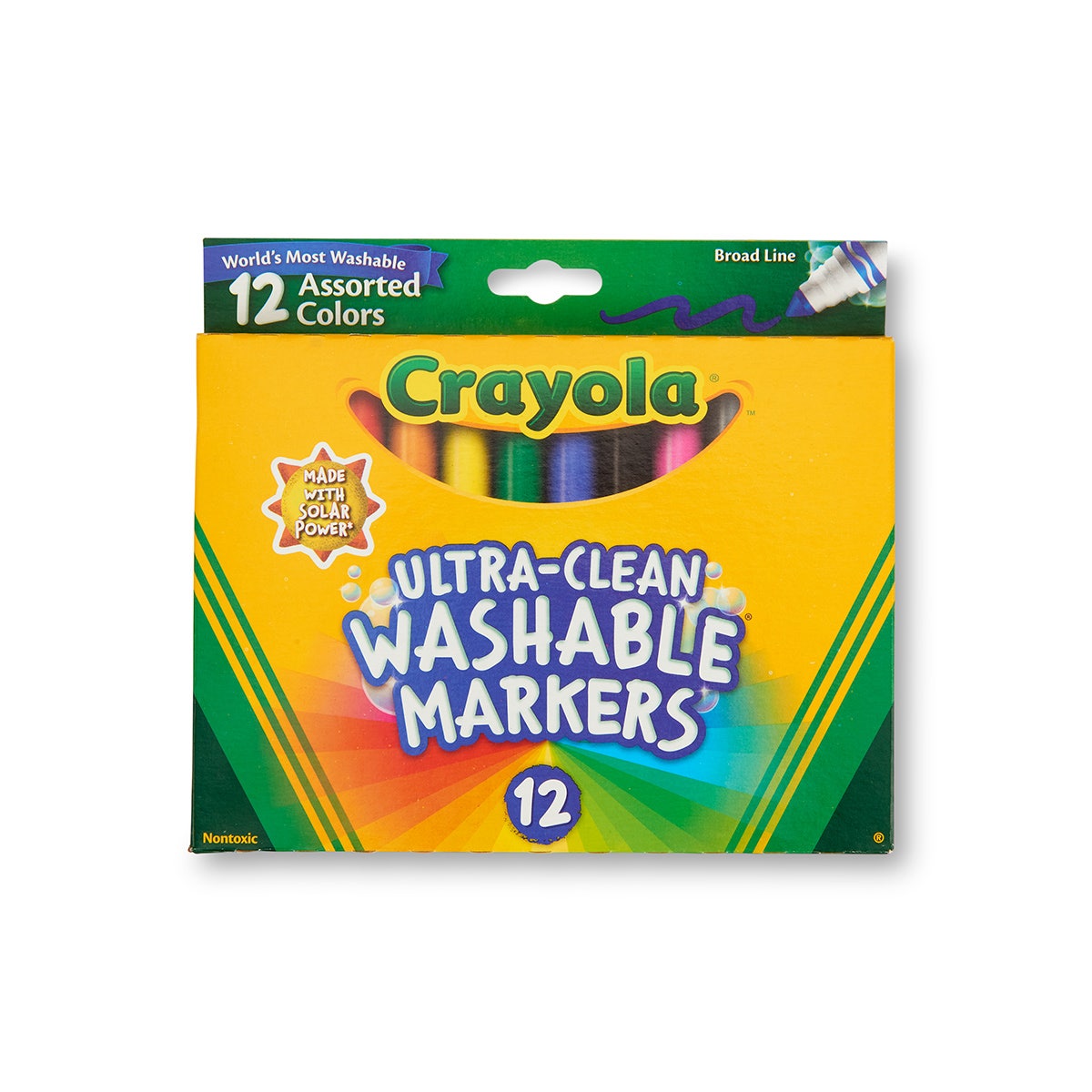 9713876-Crayola® Ultra-Clean Washable® Color Markers - Classic Colors - Conical-Tip Set #7812 - Set of 12