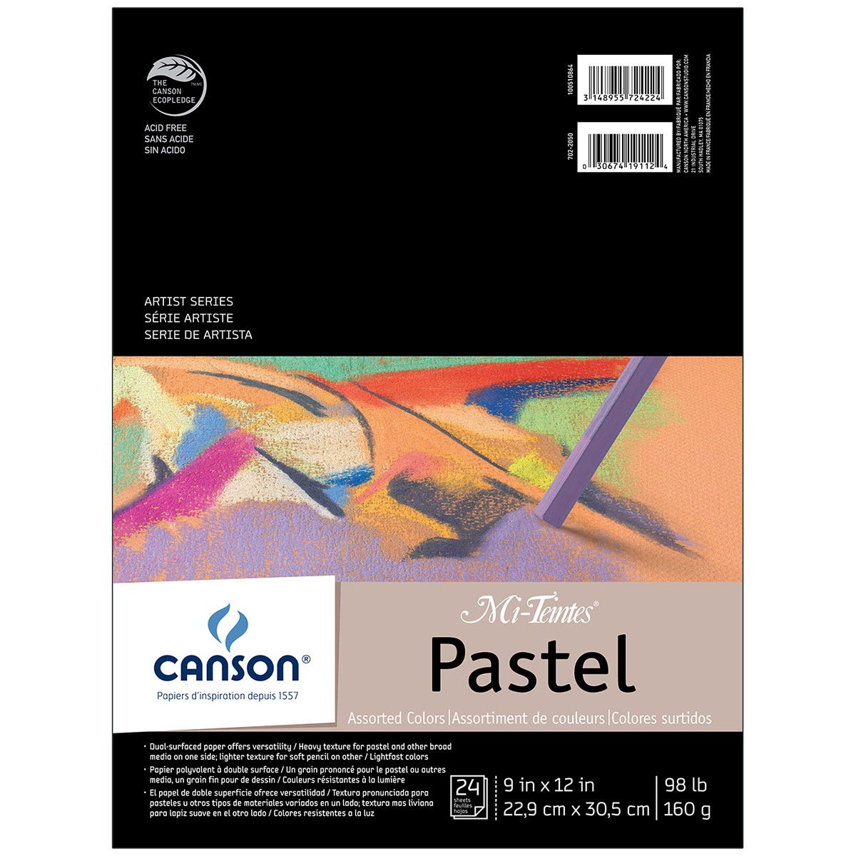 X00009714848-Canson Mi-Teintes Pastel Paper Pad - 9 in. x 12 in.
