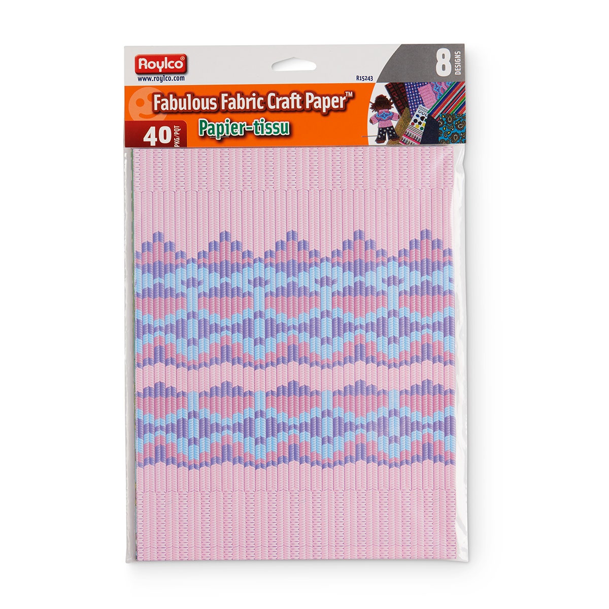 9715186-Roylco Fabulous Fabric Paper - Pkg. of 40, 8-1/2 in. x 11 in.