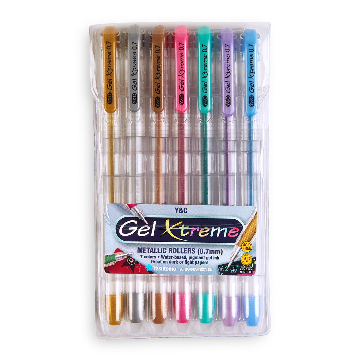 9716487-Yasutomo® Gel Xtreme Metallic Pens - Set of 7