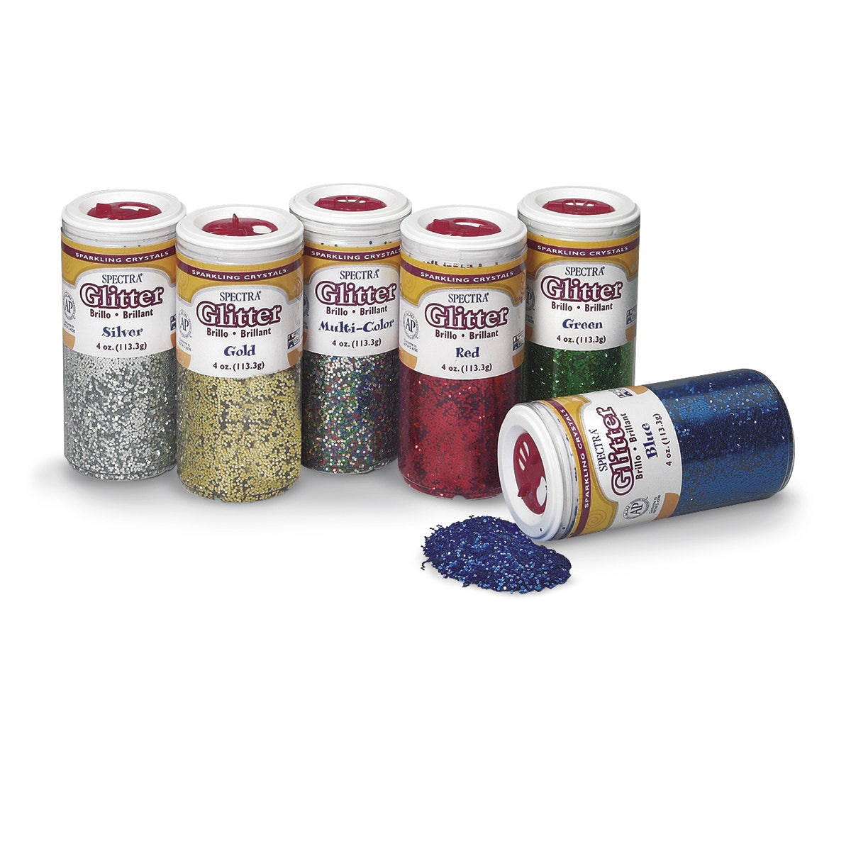 9716598-Pacon® Spectra® Sparkling Crystals Glitter - Set of 6