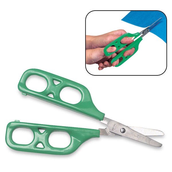 9718135-PETA Dual-Control Training Scissors - Left-Hand, Green