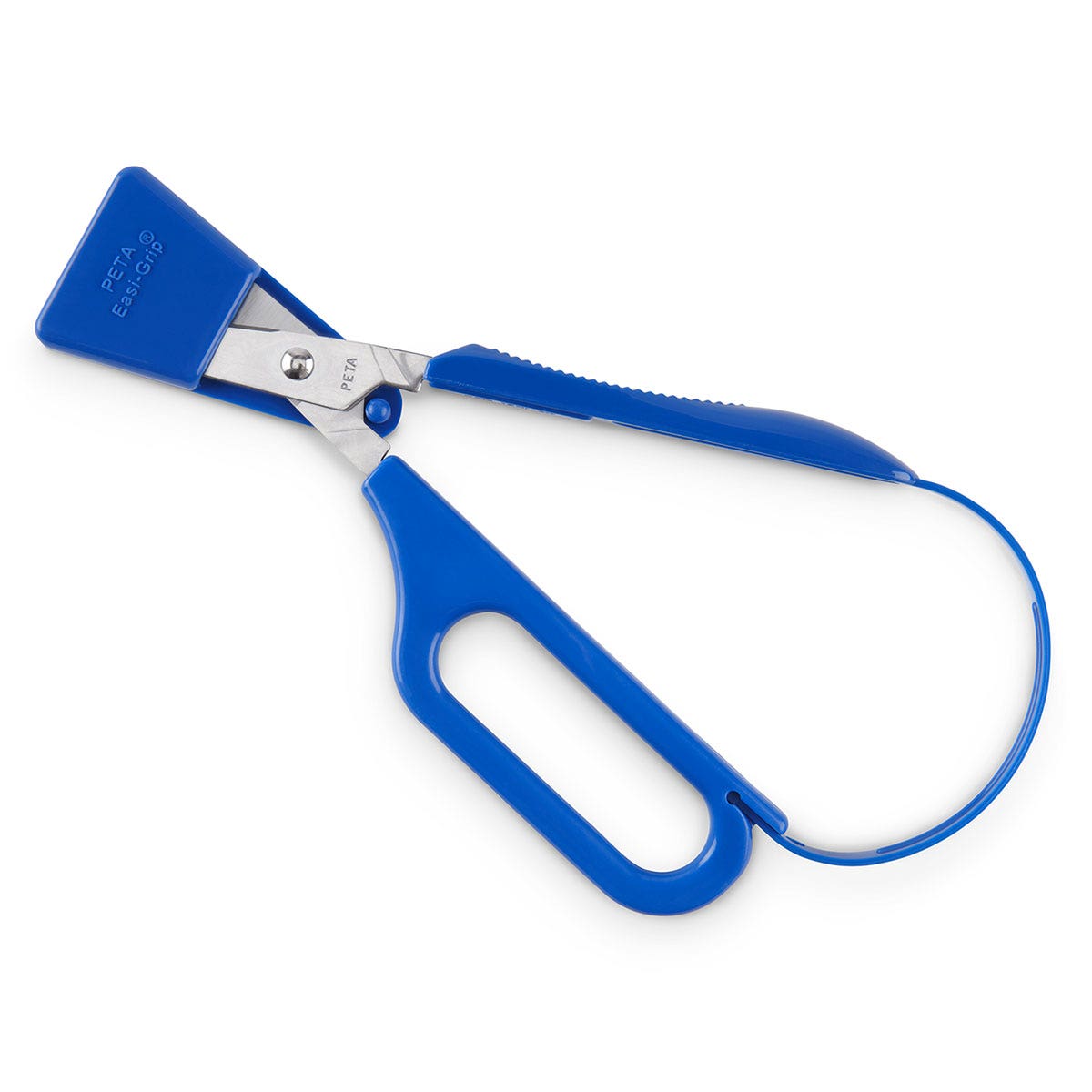 9718138-PETA Long Loop Easi-Grips - Right-Hand Scissors, Blue