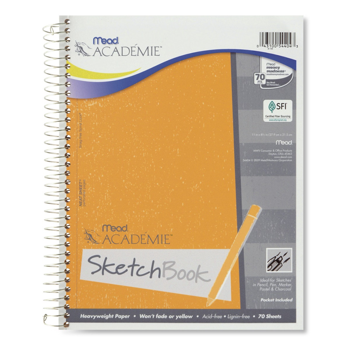 9720614-Mead® Académie™ Sketch Book - 70 Sheets - 8-1/2 in. x 11 in.