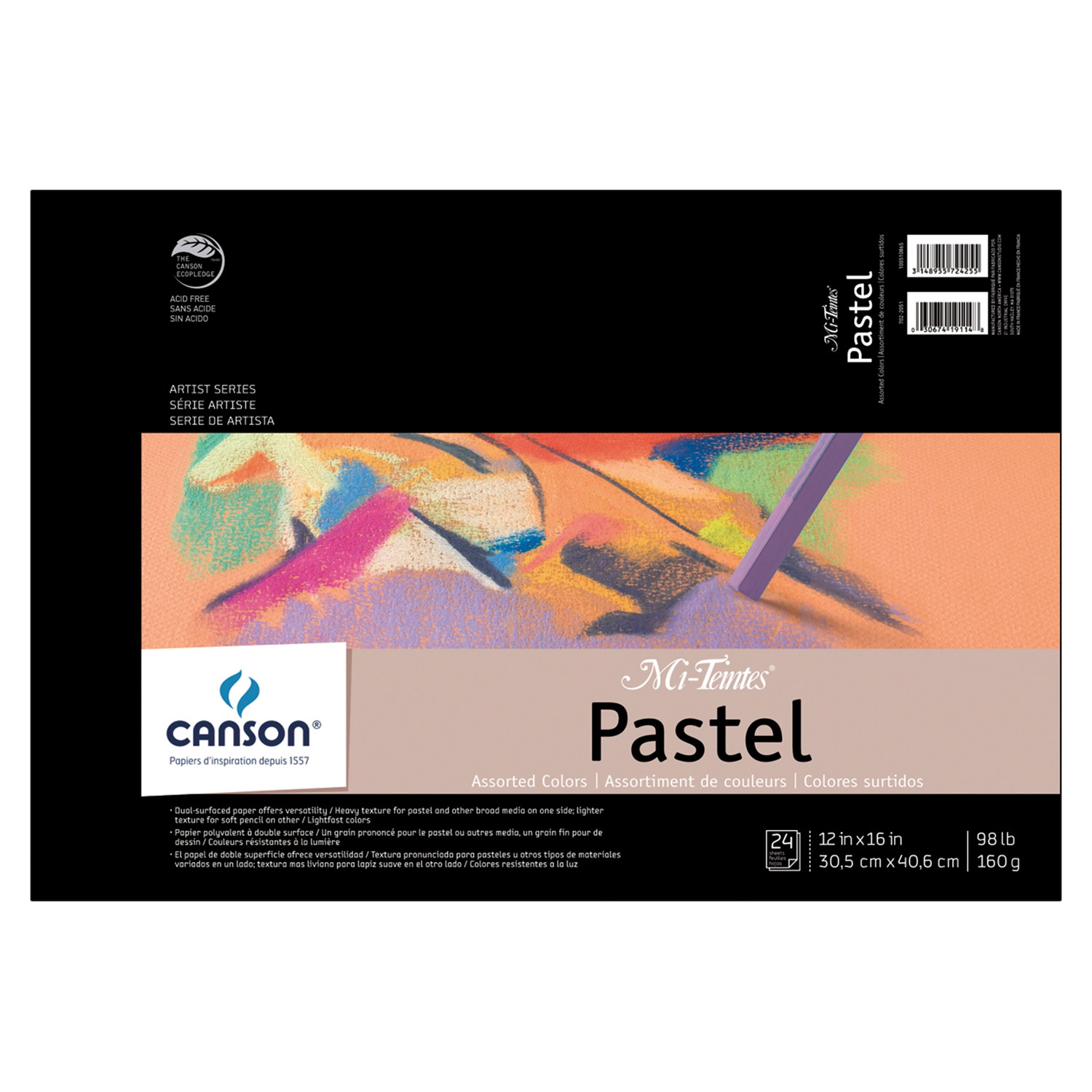 X00009721214-Canson Mi-Teintes Pad - 12 in. x 16 in.