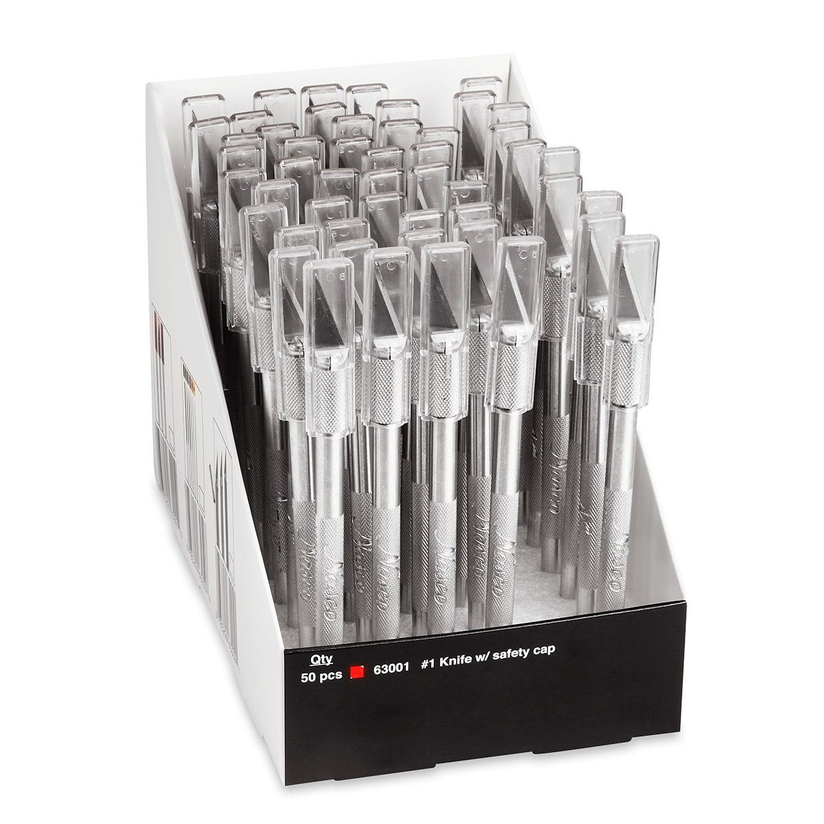 9721546-Classroom Pack of 50 Nasco No. 1 Knives with Safety Caps