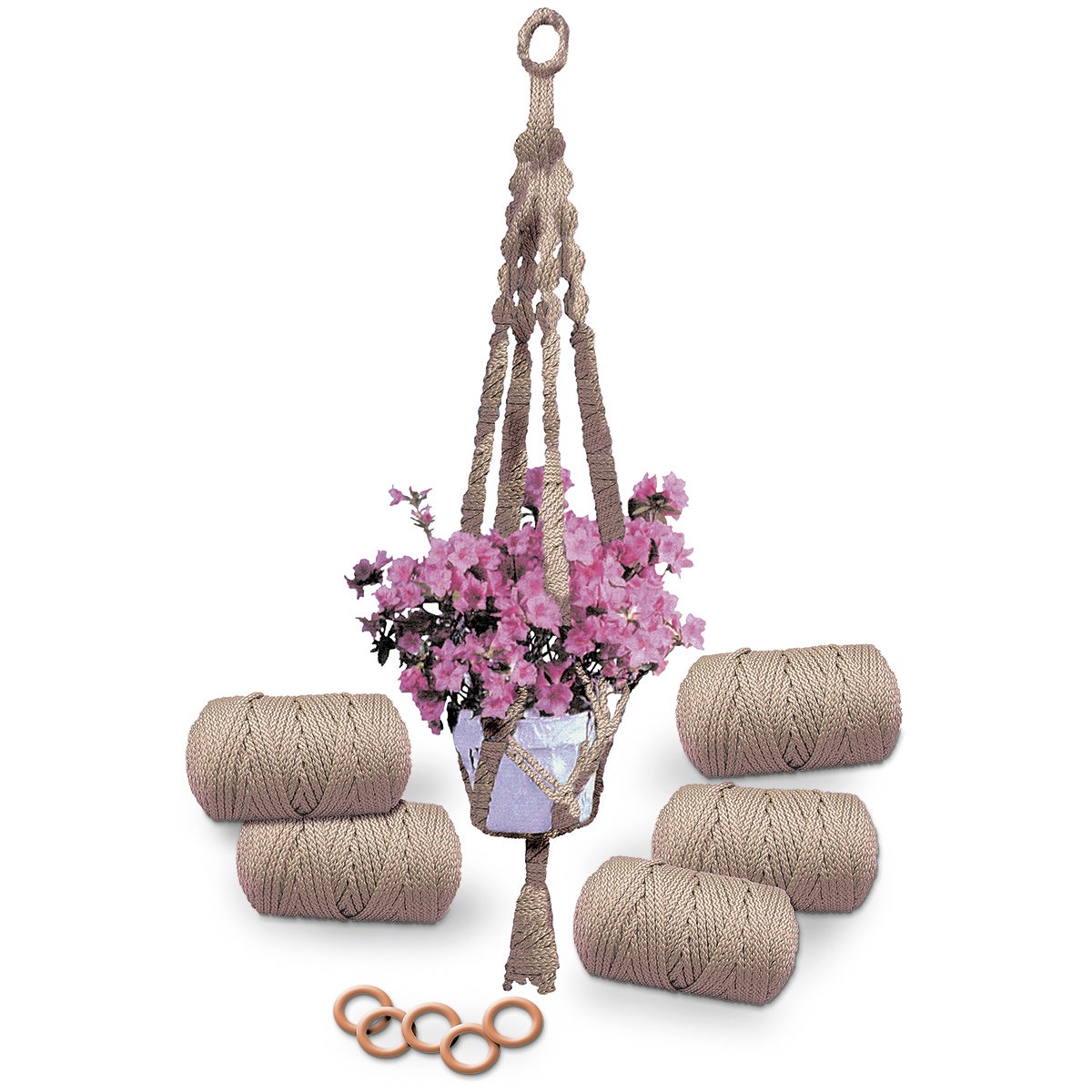 9723972-Macrame Plant Hanger Kit - Makes 5 Hangers