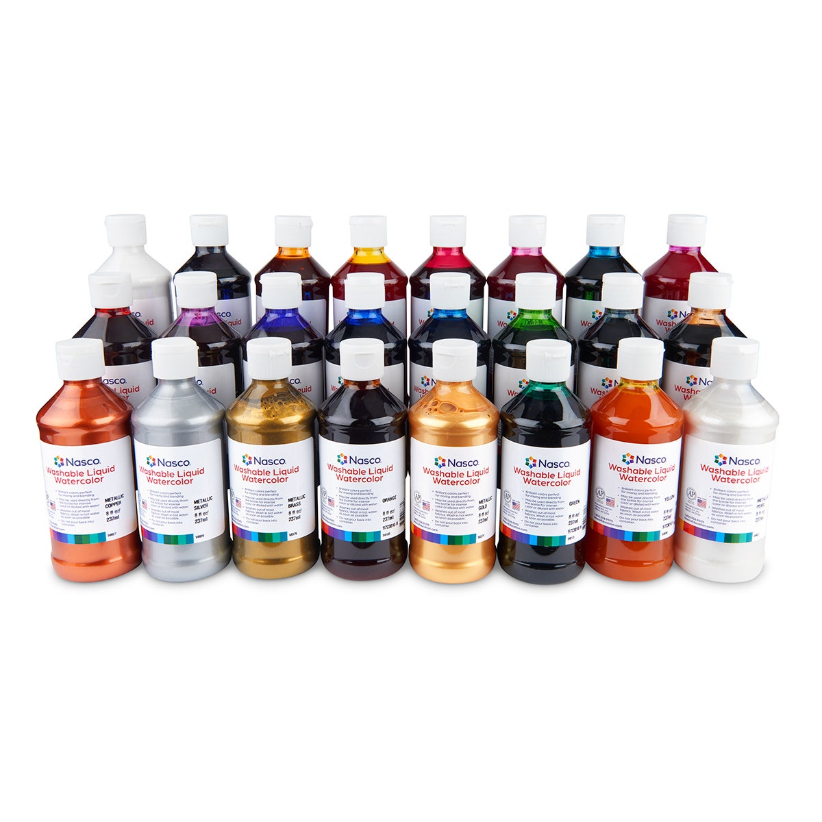 9724712-Nasco Washable Liquid Watercolors - Set of 24