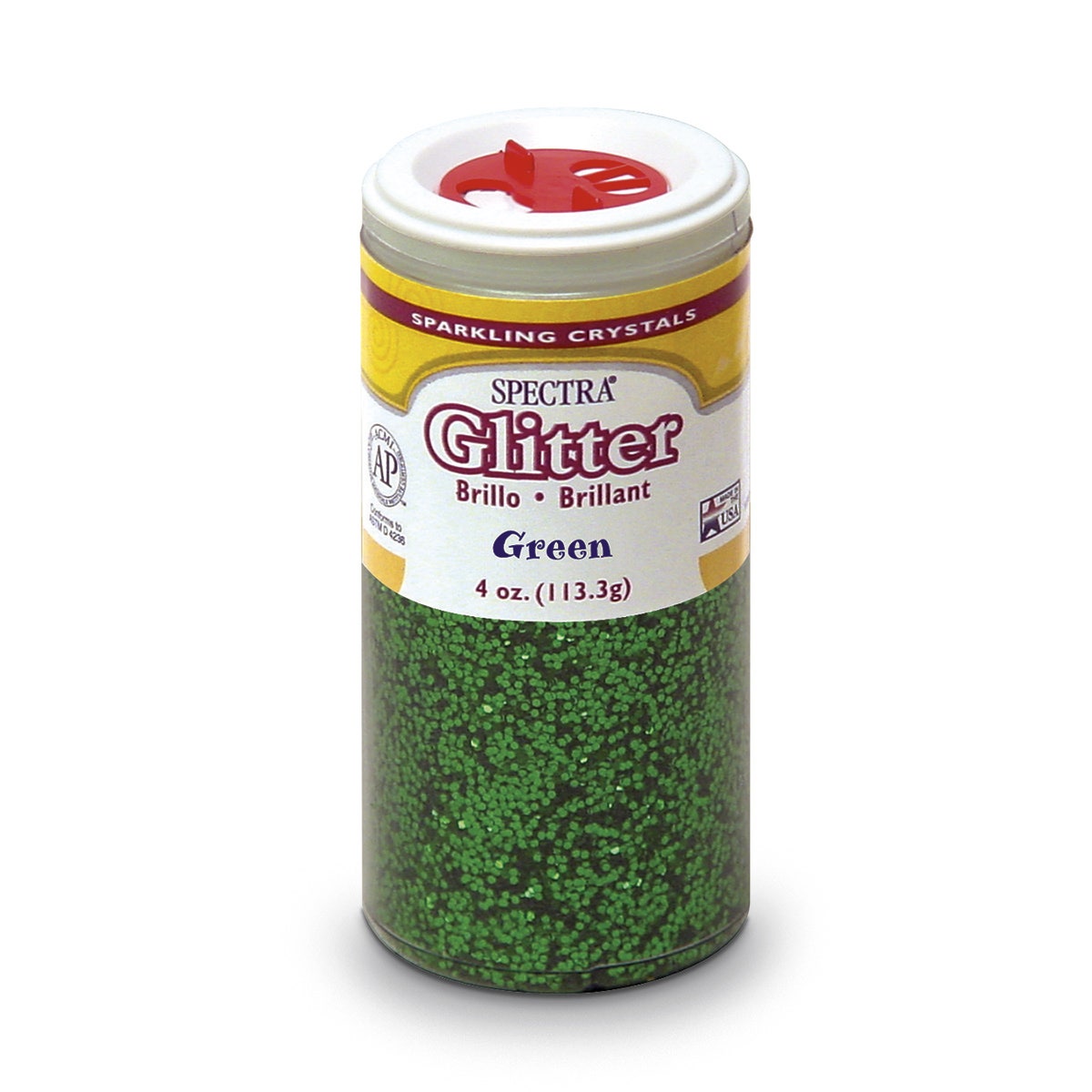 9725379(H)-Pacon® Spectra® Sparkling Crystals Glitter - Green - 4-oz. Jar