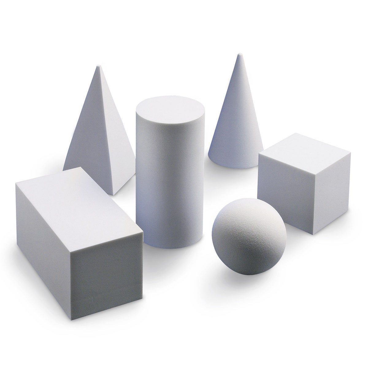 9725407-Nasco White Geometric Solids - Set of 6